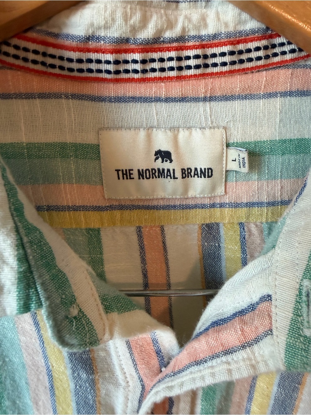 ⚡️The Normal Brand Sherbet Stripe Freshwater Button Up - Picture 6 of 7